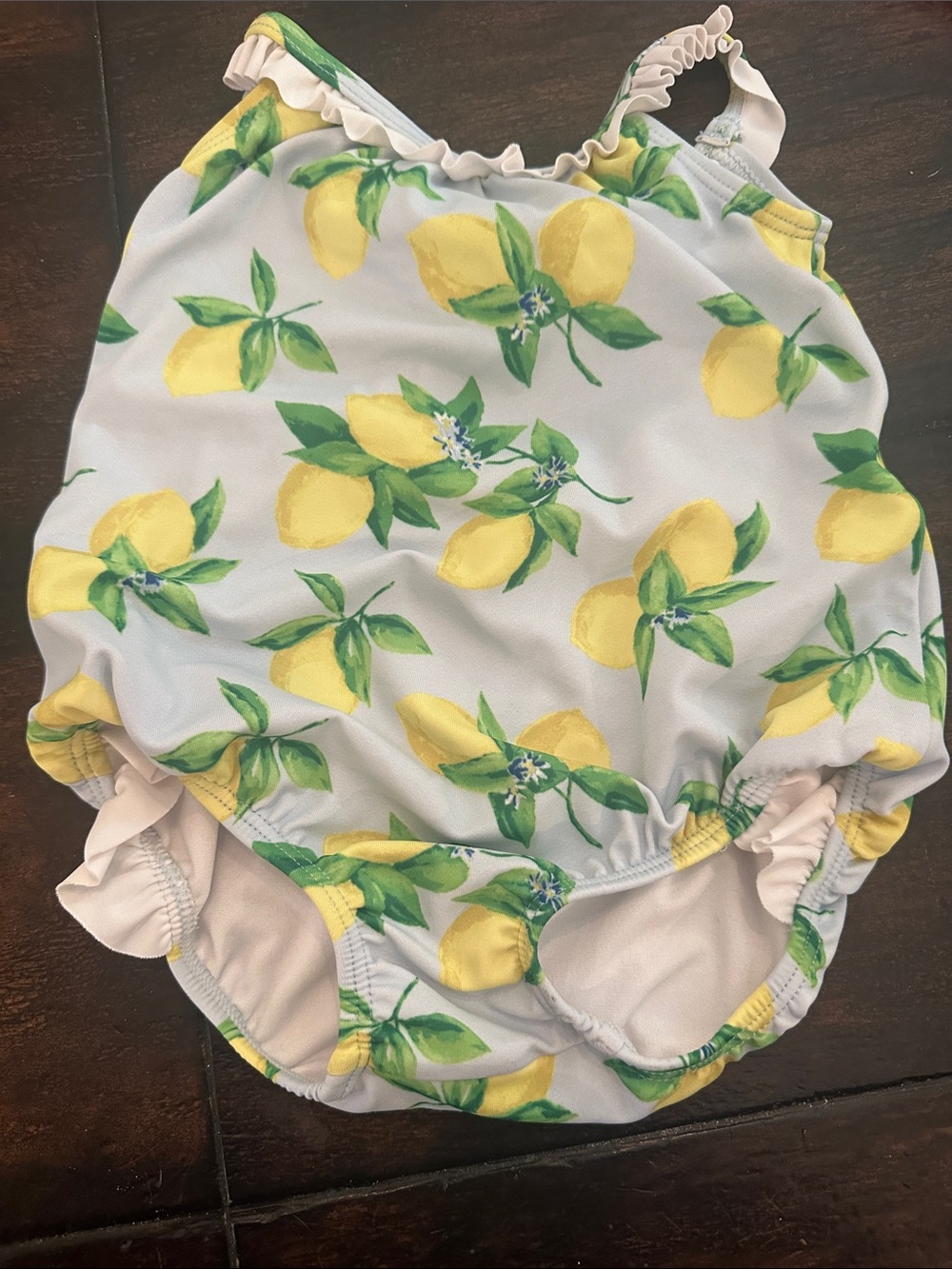 Janie and Jack Lemon Print One-Piece Swimsuit in Yellow and Green